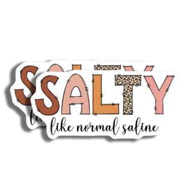 Imagem de Adesivo soro fisiológico engraçado salgado como normal - adesivo de presente de enfermeira - adesivo de humor médico fofo - decalque de vinil impermeável - decoração de laptop ou garrafa de água -