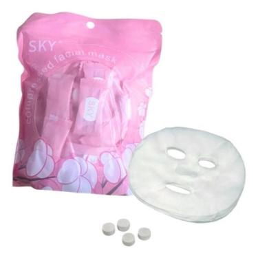 Imagem de Kit 50 Máscara Desidratada Comprimido Compactada Para Skin Care - Sky