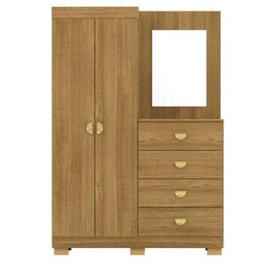 Imagem de Comoda Roupeiro Espelho 120 cm 2 Portas 20034 Nature VLR - Milani Stor