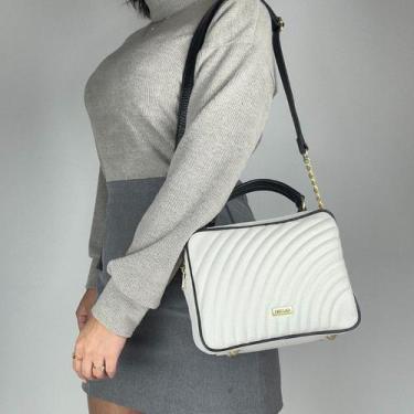 Imagem de Bolsa recuo em couro legítimo b.1052, Off preto