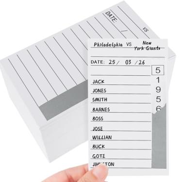 Imagem de Axcoix Pacote com 160 cartas de tiras para jogos de azar, cartas de tira de futebol com 10 linhas, abas de puxar sem repetição, bilhetes de jogos de azar para futebol, beisebol, esportes, caixa de