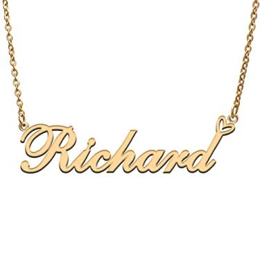 Imagem de RONKAH Colar de nome personalizado personalizado com coração colar de nome personalizado para mulheres colar de moda pessoal melhor presente para menina, mãe, filha, amizade, Natal, aniversário,