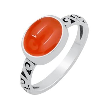 Imagem de Anéis de pedra preciosa natural de labradorita/pedra da lua/ametista/turquesa/lápis-lazúli oval para mulheres – Anel de pedra do mês de nascimento feito à mão com sobreposição de prata 925 joia