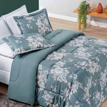 Imagem de Kit Edredom Celi Super King Dupla Face Micropercal 200 Fios 3 Peças - 