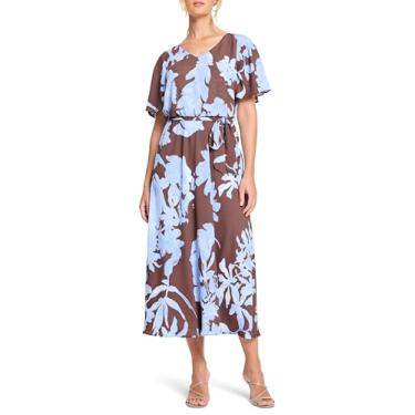 Imagem de NIC+ZOE Vestido feminino Cloud Blossom Brooke, Marrom multi, XGG