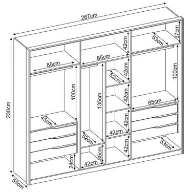 Imagem de Guarda Roupa Casal Atrice e Cômoda Atria Amêndola - Demartêz