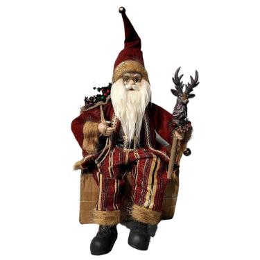 Imagem de Papai Noel Sentado com cajado de Rena 45cm