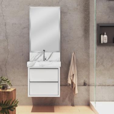 Imagem de Lavatório em Porcelanato para Banheiro 50x22,2cm Top com Cuba Esculpida
