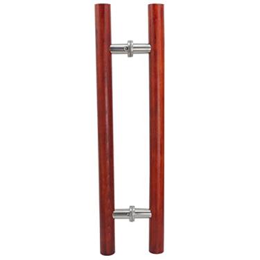 Imagem de Maçaneta de porta de correr de celeiro puxador de porta de correr de celeiro de madeira 40 cm 60 cm 80 cm 100 cm de comprimento, maçaneta de porta antioxidante interior exterior de montagem lateral