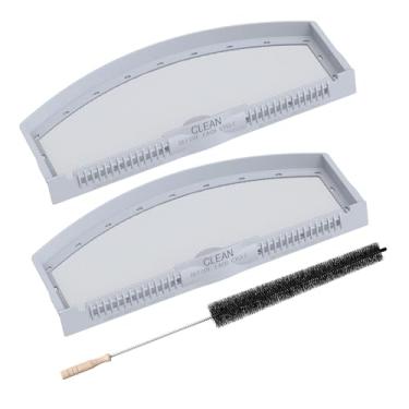 Imagem de Pacote com 2 WE03X23881 filtro de fiapos de substituição para GE & Hotpoint Dryer, filtro de tela de aço inoxidável com escova de limpeza, substitui AP6031713, WE03X23881, 4476390, PS11763056