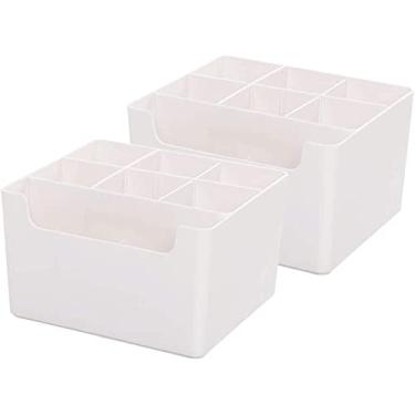 Imagem de Porta-lápis de mesa multifuncional, caixa de armazenamento destacável e fácil de limpar, porta-pincéis de maquiagem de grande capacidade (branco 2)