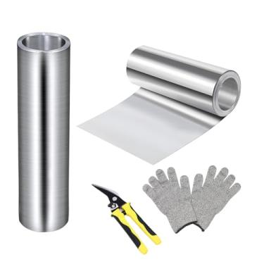 Imagem de Rolo de alumínio piscante para telhado, 101.6 cm*50Ft Metal Roofing Flashing, 0,3 mm de espessura painéis de alumínio para vedação de portas de janelas, tapume, prevenção de manchas de telhado e musgo