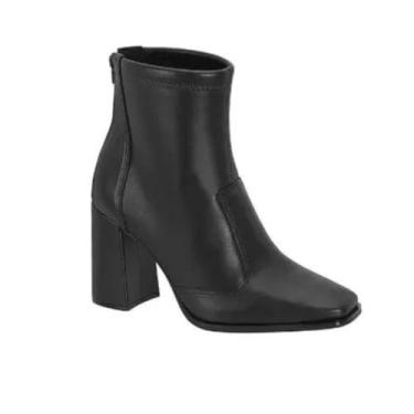 Imagem de Bota Vizzano 3085.100 Cano Surto Salto Grosso Bico Quadrado Feminino 38