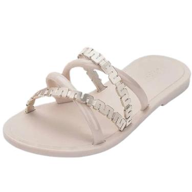 Imagem de Chinelo Feminino Rasteira + Bolsa Metalizada Golden Melissa