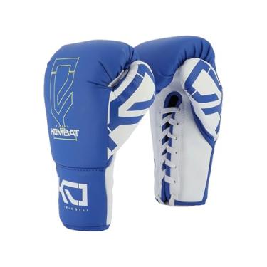 Imagem de Picsil Kombat Luvas de boxe Kronos Pro com cadarços, luvas de treinamento para Muay Thai, MMA, Kickboxing, design unissex (céu de 473 ml)