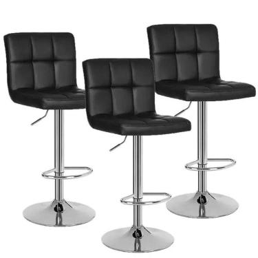 Imagem de Kit 3 Banqueta Gomos Preto Estilo Moderno Conforto E Versatilidade Para Seu Ambiente