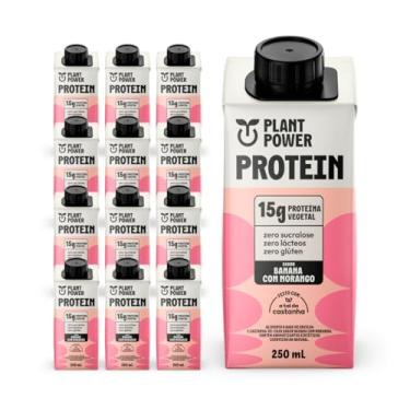 Imagem de Pack ​Plant Power Bebida Vegetal sabor Banana com Morango - 15g de proteína, 250ml​, 12 unidades
