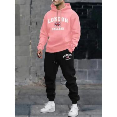 Imagem de Conjunto Calça Academia Jogger Moletom  Blusa Masculino Feminino com C