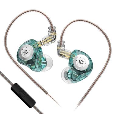 Imagem de FEDAI Fones de ouvido com fio KZ EDX Pro com fio, fones de ouvido com som estéreo de alta fidelidade IEM com 1DD novo driver dinâmico de 10 mm com cancelamento de ruído com cabo destacável (ciano com