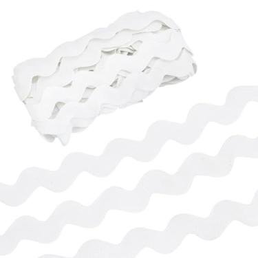Imagem de PH PandaHall Fita de dobra de 1,9 cm x 10 metros branca RIC Rac com acabamento em ondas para costura de roupas decorativas RIC Rac para forro de cesta, capa de almofada, cortina de corredor de mesa