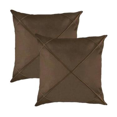 Imagem de Kit 2 Capas para Almofada Drapeada em Veludo Quadrada 43x43 com Enchim