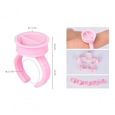 Imagem de 50 Anel Porta Batoque Descartável Cola Cílios Micropigmenta