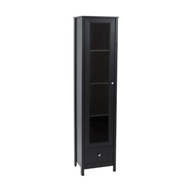 Imagem de Cristaleira Ditália 1 Porta De Vidro 1 Gaveta E-962 Preto
