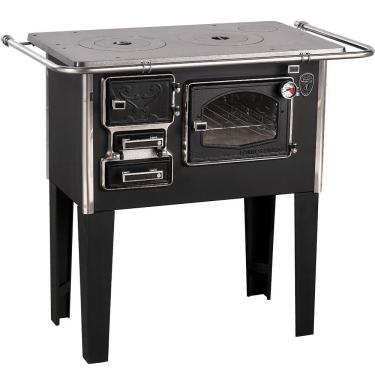 Imagem de Fogão A Lenha C Forninho Direito Preto Fornos Pinhal N1