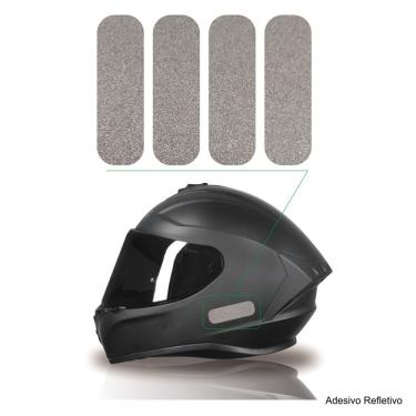 Imagem de Kit Adesivo Capacete Refletivo Moto Axxis Ls2 Agv Ebf Prata