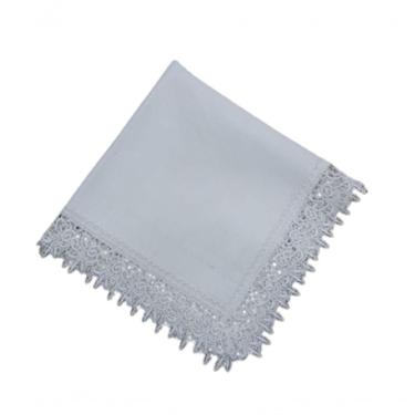 Imagem de Guardanapo Branco Com Renda 45x45cm