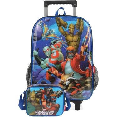 Imagem de Kit Mochila Rodinha Lancheira Guardiões Galáxia Luxcel