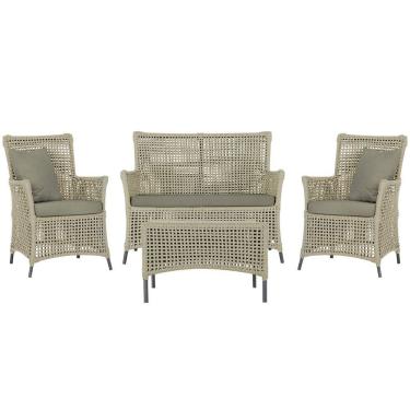 Imagem de Jogo Sofá E 2 Poltronas E Mesa Igapó Preta E8 Trama Original Rami