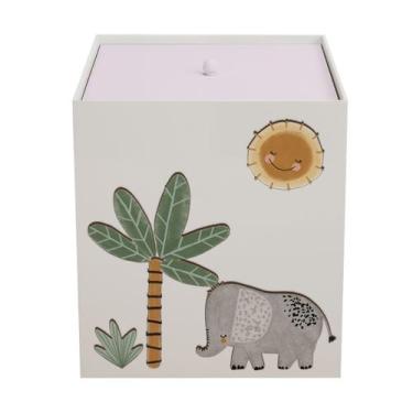Imagem de Lixeira Kit Higiene MDF com Tampa Quarto Bebê Safari Savana - Neném na