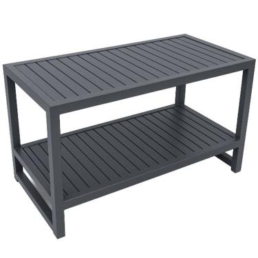 Imagem de Aparador Roma em Alumínio com Tampo Ripado para Área, Cozinha, Sala e Edícula Trama