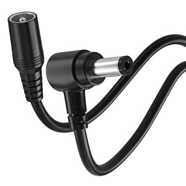 Imagem de SIOCEN Cabo De Extensão Dc 5,5 Mm X 2,1 Mm, Ângulo Reto 90 Graus, Macho Para Fêmea, Alimentação 12 V Câmera Segurança Ip Cctv, Fita Led, Dvr, Roteador, Impressora Faturas, 1 Pé