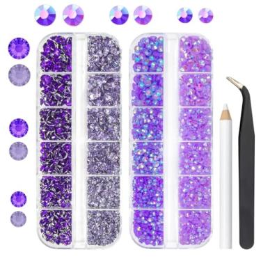 Imagem de qiipii Strass De Resina Gelatinosa Roxa Para Artesanato 3 Mm 4 5 Fundo Plano Claro Escuro Ab Pedras Gemas Violeta Diamantes Cristais Encantos Unhas Rosto Olhos Maquiagem Canecas Copos Garrafas