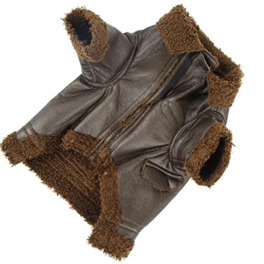 Imagem de Jaqueta de Inverno de Cachorro Aconchegante - Capuz de Algodão Grosso, Casaco de Estimação de Quatro Patas, Aparência de Couro Quente para Cães, Disponível Em S, M, L, XL - Perfeito para o Outono e