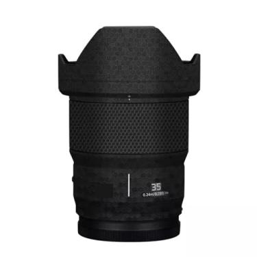 Imagem de Película protetora de lente de câmera película protetora de vinil adesivo premium para Panasonic Lumix S 35 mm F1.8 decalque fotográfico 35 1.8 (preto favo de mel)