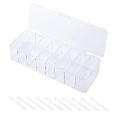 Imagem de Caixa organizadora de cabos transparente, recipiente de armazenamento de linha de dados de plástico e suporte para mesa, escritório doméstico e centro de entretenimento