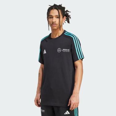 Imagem de Camiseta Adidas Mercedes AMG Petronas DNA Preta e Branca, P