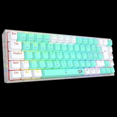 Imagem de Teclado Mecânico Gamer Redragon Castor Pro RGB Br/Menta K631