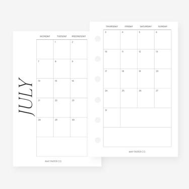 Imagem de MAY PAPER CO. Recarga de agenda mensal clássica de bolso 2025/2026, agenda mensal em duas páginas para filofax de bolso e agenda de 6 anéis LV PM (mês não separável, início de segunda-feira)