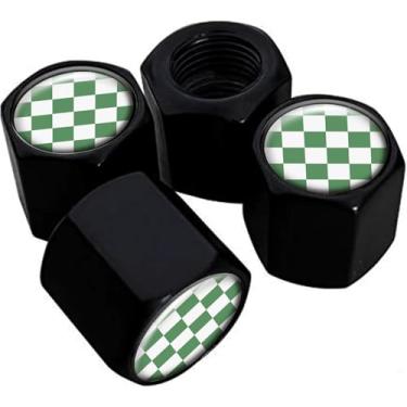 Imagem de Tampas de haste de válvula de pneu de metal, pacote com 4, tampas de haste de roda de carro, tampas de válvula de ar universais de alumínio para carros, caminhões, SUVs, bicicletas, motocicletas