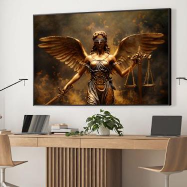 Imagem de Quadro decorativo Deusa da Justiça - MeMoldura, 80x120, Amadeirado Cla