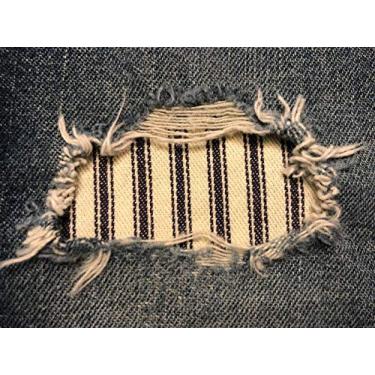 Imagem de Adesivos de ferro listrados azul marinho Peek-A-Boo da Holey Patches (5-10 cm x 4")