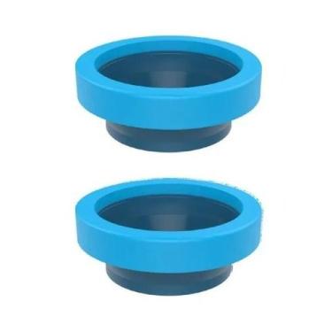 Imagem de Kit 2 anel vedacao para vaso sanitario com guia blukit