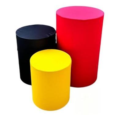 Imagem de Kit Capa Trio de Cilindro Decoração Festa Veste Facil(VERMELHO/PRETO/OURO)