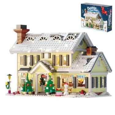 Imagem de Christmas Holiday House Building Set, LED DIY Christmas Holiday Snow Village, Christmas House Compatible with Lego Gifts for Boys, Girls, Family, and Friends (1156pcs)