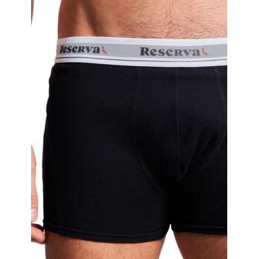 Imagem de Cueca Reserva Masculina Boxer Basic Logo Preta Pack 2UN, M/M, Preto