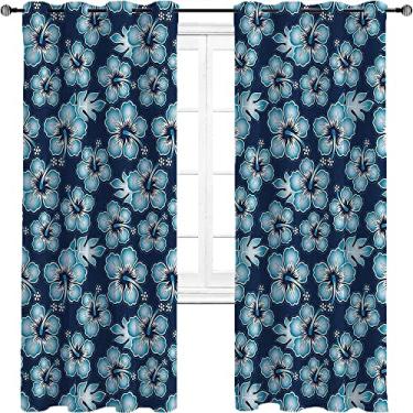 Imagem de Cortinas blackout azul-marinho para quarto – isolamento térmico, economia de energia e redução de ruído, tratamento de sombreamento completo, cortina de isolamento de cozinha, L 182 x C 236 cm, azul